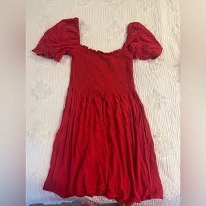 WORN ONCE Stradivarius red pelted mini dress size xs